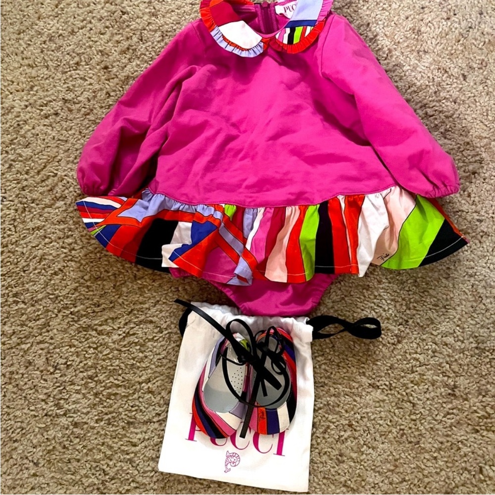 Emilio Pucci Pink Multicolor Kids Casual Dress